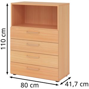 Produktbild für Kombischrank Hammerbacher Serie 9 Advanced, buche