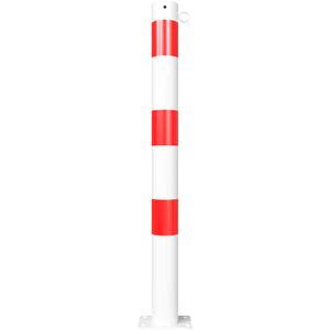 Produktbild für Absperrpfosten Schake 476PB/1, 1 Öse, rot/weiß, aus Metall