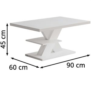 Produktbild für Couchtisch CASARIA Detroit, aus Holz, weiß