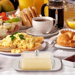 Produktbild für Butterdose Relaxdays 10019113, aus Edelstahl / Kunststoff