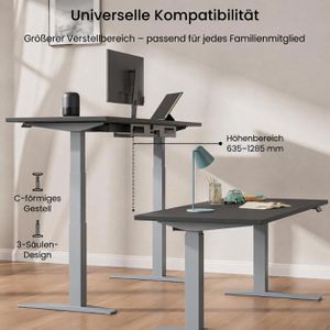 Produktbild für Schreibtisch FlexiSpot E7S-Pro 2026, schwarz / grau