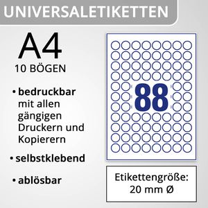 Produktbild für Universaletiketten Zweckform 6222REV-10, weiß