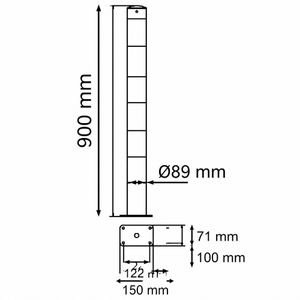 Produktbild für Absperrpfosten Schake 489PB+2, 2 Ösen, rot/weiß, aus Metall