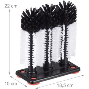 Produktbild für Gläserspülbürste Relaxdays schwarz-weiß
