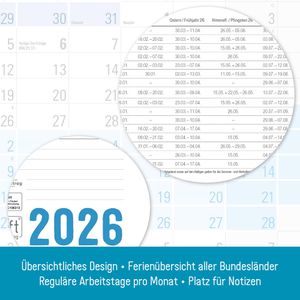 Produktbild für Plakatkalender Häfft 10053-7, Blau gefalzt, 2026