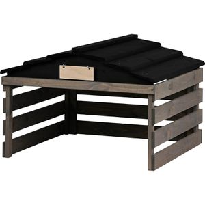 Mähroboter-Garage dobar 56191e, grau / schwarz, aus Holz