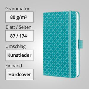 Produktbild für Notizbuch Sigel Jolie Aqua Green, JN103, Kunstleder Hardcover