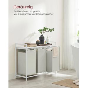 Produktbild für Wäschekorb Vasagle BLH301W01, weiß, 3 Fächer