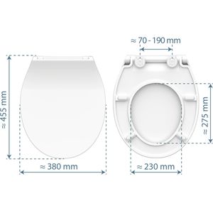 Produktbild für WC-Sitz Schütte Slim White 82700, oval, aus Duroplast