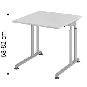 Produktbild für Schreibtisch Hammerbacher Z-Serie, lichtgrau / silber