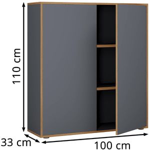 Produktbild für Aktenschrank VCM Salia 3-Fach 920790, aus Holz