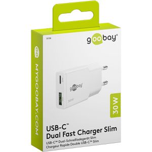 Produktbild für USB-Ladegerät Goobay Slim 75738, GaN, 30 Watt