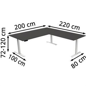 Produktbild für Schreibtisch Kerkmann Move 3, anthrazit / weiß