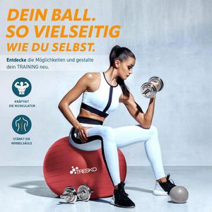 Produktbild für Gymnastikball Tresko Anti-Burst, mit Luftpumpe