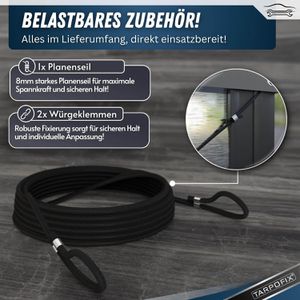 Produktbild für Anhänger-Plane Tarpofix FP10-GR, wasserdichte Flachplane