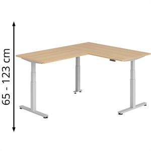 Produktbild für Schreibtisch Hammerbacher XDSMW, eiche / silber