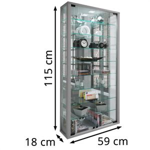 Produktbild für Glasvitrine VCM Vitrosa Maxi, mit Spiegelrückwand, hängend