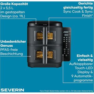 Produktbild für Heißluftfritteuse Severin S-Fry Duo, FR2468