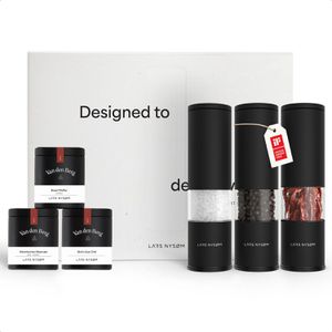 Produktbild für Geschenkset LARS-NYSØM Lagom Edelstahl Gewürzmühlen, schwarz