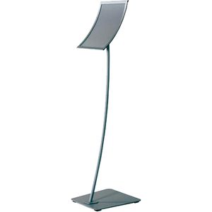 Infoständer Update-Displays Arc aus Stahl, silber, A4