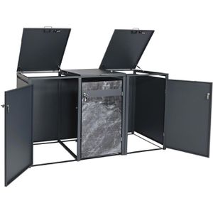 Produktbild für Mülltonnenbox Mendler HWC-J82, Metall