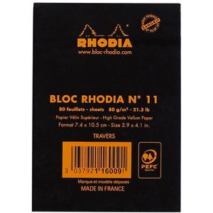 Produktbild für Notizblock Rhodia 116009C, schwarz, A7