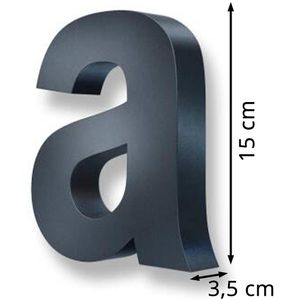 Produktbild für Hausnummer Metzler 3D, anthrazit aus Edelstahl
