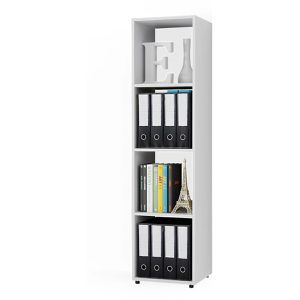 Bücherregal Vicco Ludus, weiß, mit 2 Faltboxen