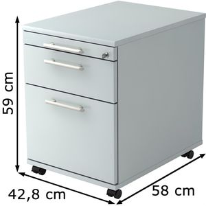 Produktbild für Rollcontainer Hammerbacher N-Serie, aus Holz, lichtgrau