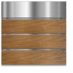 Produktbild für Briefkasten Metzler Anton, silber mit Holzoptik, aus Stahl