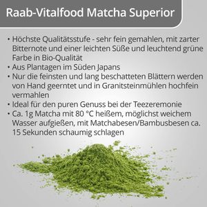 Produktbild für Matcha Raab-Vitalfood Superior Ceremonial Grade, BIO