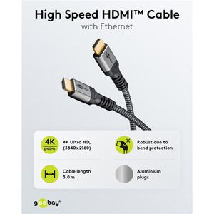 Produktbild für HDMI-Kabel Goobay Plus 64995 HDMI 2.0, vergoldete Stecker
