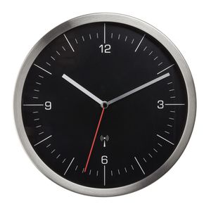 Wanduhr TFA 60.3544.01, Edelstahl, analog, Funkuhr