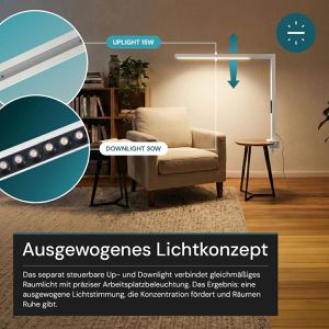 Produktbild für Schreibtischlampe Luxula LX700145, weiß, LED, dimmbar