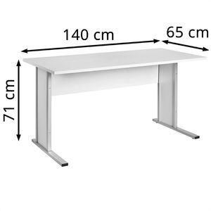 Produktbild für Schreibtisch Möbelpartner Serie 4000, lichtgrau / silber