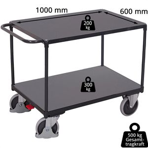 Produktbild für Tischwagen VARIOfit sw-600.510/AG, Metall &amp; Holz