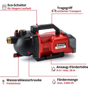 Produktbild für Gartenpumpe Einhell AQUINNA 36/30, 4180400, Akku