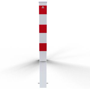 Produktbild für Absperrpfosten Schake 40100B+2, 2 Ösen, rot/weiß, aus Metall
