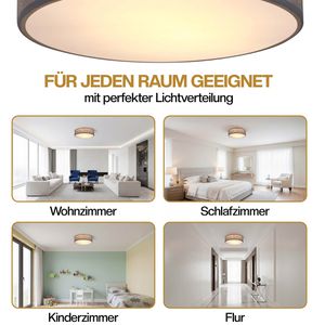 Produktbild für Deckenleuchte Monzana 109409, grau, E27-Fassung