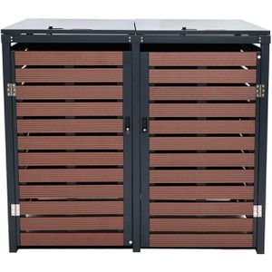 Produktbild für Mülltonnenbox Mendler HWC-K14, WPC/Metall