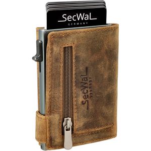 Produktbild für Kreditkartenetui SecWal Echt Leder braun Hunter, für 10 Karten