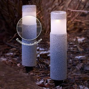Produktbild für Wegeleuchte Eaxus Onyx, Kunststoff, grau, mit Solar
