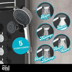 Produktbild für Duschsystem EISL KARIBIK Duschpaneel, schwarz