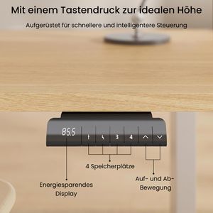 Produktbild für Schreibtisch FlexiSpot E1S Pro, ahorn / grau
