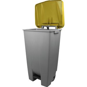 Produktbild für Mülleimer Helit H2405518 the step chief, grau/gelb