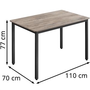 Produktbild für Esstisch Vasagle KDT081G01, graubraun
