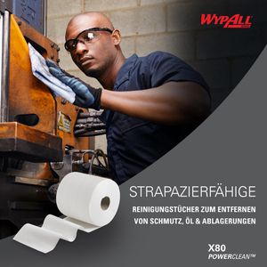 Produktbild für Putztuchrolle Wypall X80, 8377, Hydroknit-Technologie, weiß