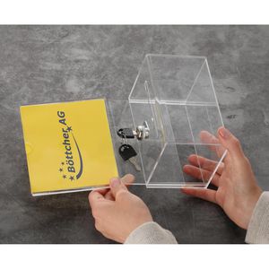 Produktbild für Spendenbox Böttcher-AG Premium, Acryl, transparent, glasklar