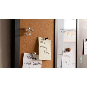 Produktbild für Kombitafel ALLboards CO64KBMBK, 3 in 1, weiß / braun / schwarz