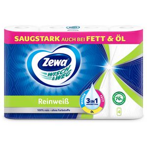 Produktbild für Küchenrolle Zewa Wisch&amp;Weg, Reinweiß, ohne Farbstoffe, 2-lagig